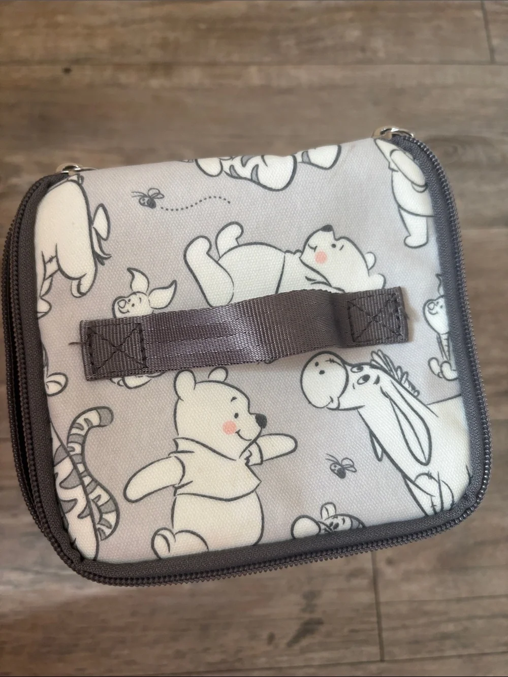 Petunia Pickle Bottom Gray Winnie the Pooh insulated bottle or food pouch